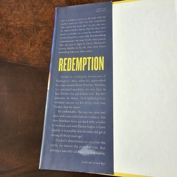 Redemption (Memory Man Series, 5) David Baldacci, Hardcover, Pre-owned - Picture 3 of 9